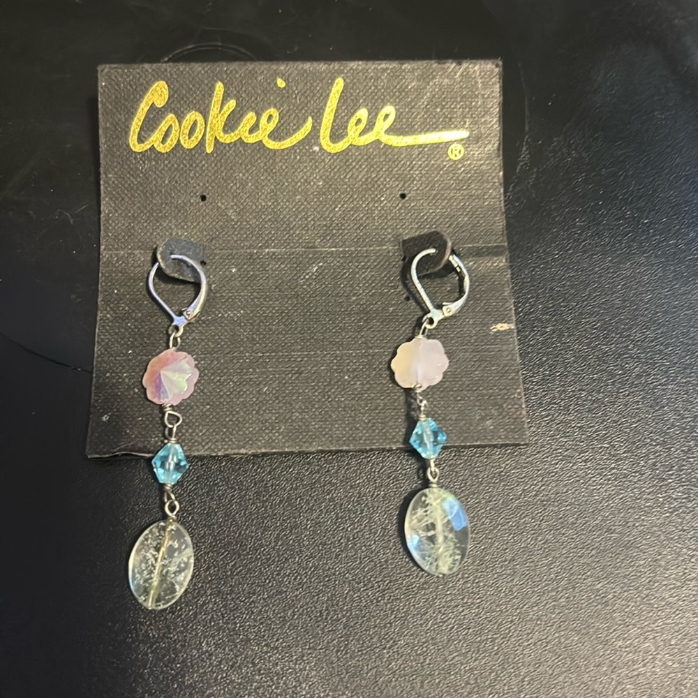 NWT Cookie Lee crystal charm earrings
